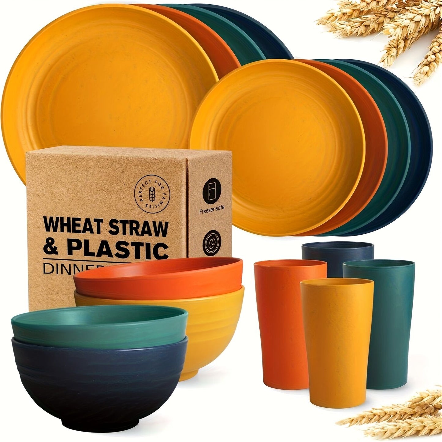 32Eco-Friendly Wheat Straw Dinnerware: Stackable Design with Natural Texture, Illuminating the Sustainable V1102-XMJTZ002