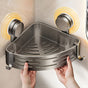 Space-Saving Suction Cup Bathroom Storage Rack | No Drilling Required, Strong Triangular Storage Shelf with V1102-XPZWJ001