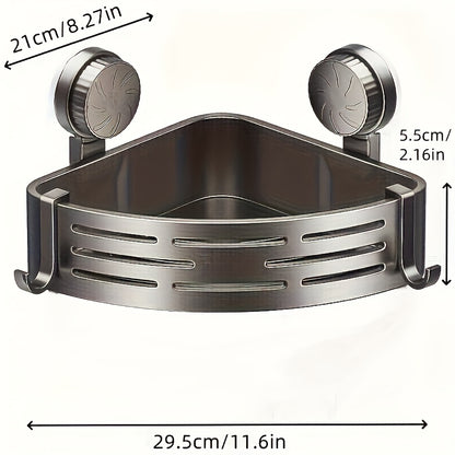 Space-Saving Suction Cup Bathroom Storage Rack | No Drilling Required, Strong Triangular Storage Shelf with V1102-XPZWJ001