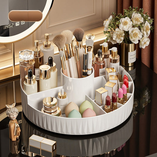 Rotatable Luxury Cosmetic Organizer Desk Large Capacity Skincare Storage Shelf Vanity Tidy Tray Cosmetic V1102-XZHZSNH007