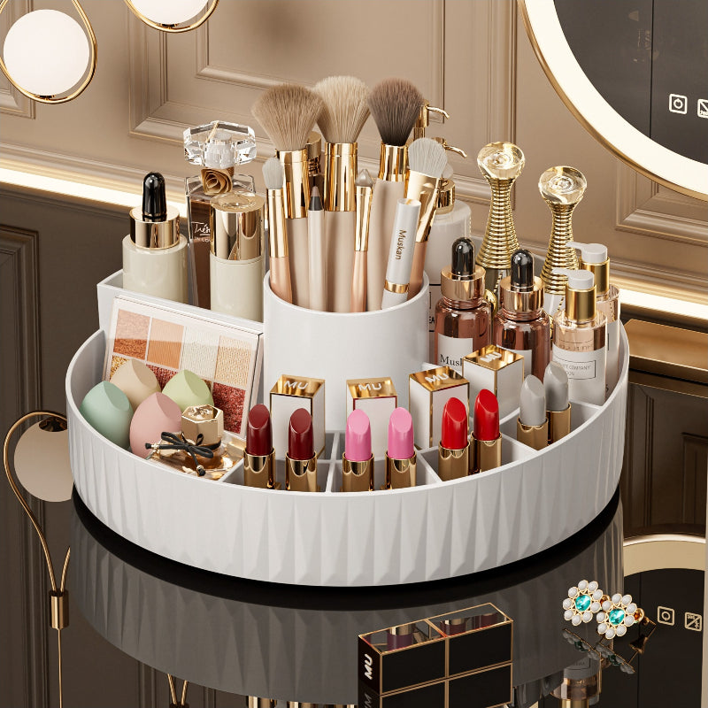 Rotatable Luxury Cosmetic Organizer Desk Large Capacity Skincare Storage Shelf Vanity Tidy Tray Cosmetic V1102-XZHZSNH009