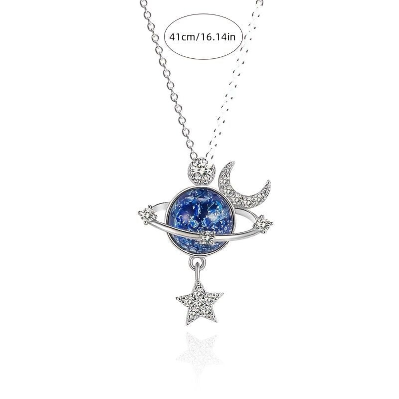 **"Whispers of Stars" - Galaxy Collarbone Chain, Gifting You a Corner of a Private Universe** V1102-XZXL001