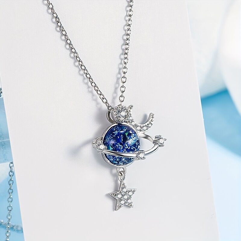 **"Whispers of Stars" - Galaxy Collarbone Chain, Gifting You a Corner of a Private Universe** V1102-XZXL001