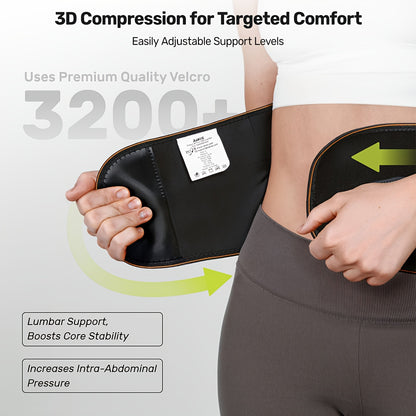 Lumbar Support Belt, featuring 8X Enhanced Lumbar Support, designed with a 3D massage pad, unisex back V1102-YBZC004