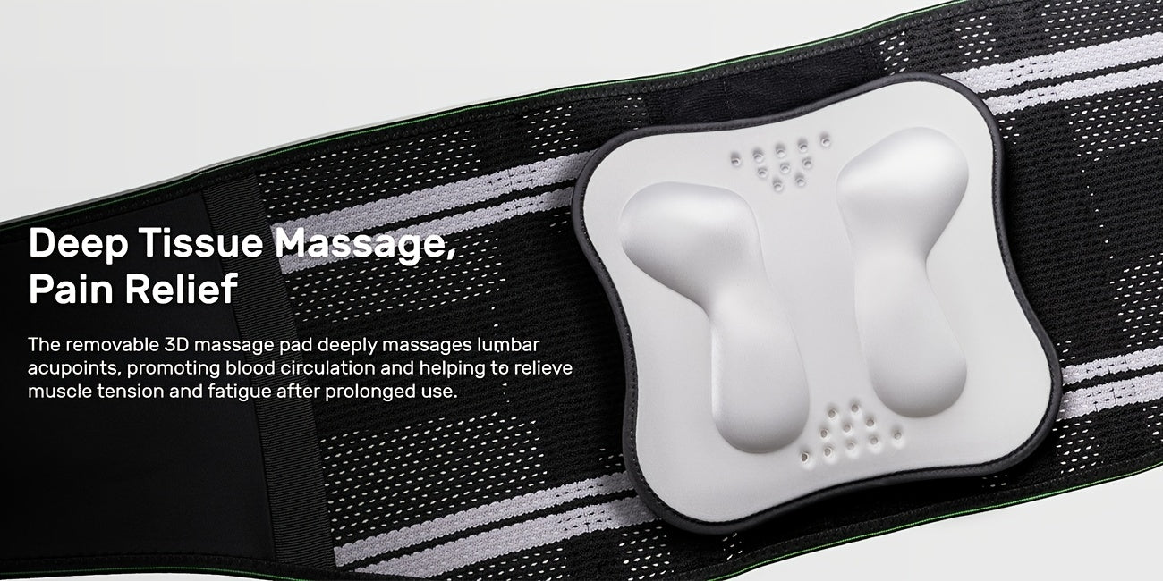 Lumbar Support Belt, featuring 8X Enhanced Lumbar Support, designed with a 3D massage pad, unisex back V1102-YBZC005