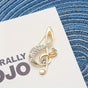 **Lively Musical Note Brooch: 5.8cm Gilded Movement, an Artistic Verse in Everyday Wear** V1102-YFXZ001