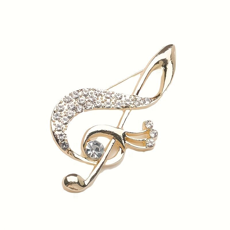 **Lively Musical Note Brooch: 5.8cm Gilded Movement, an Artistic Verse in Everyday Wear** V1102-YFXZ001