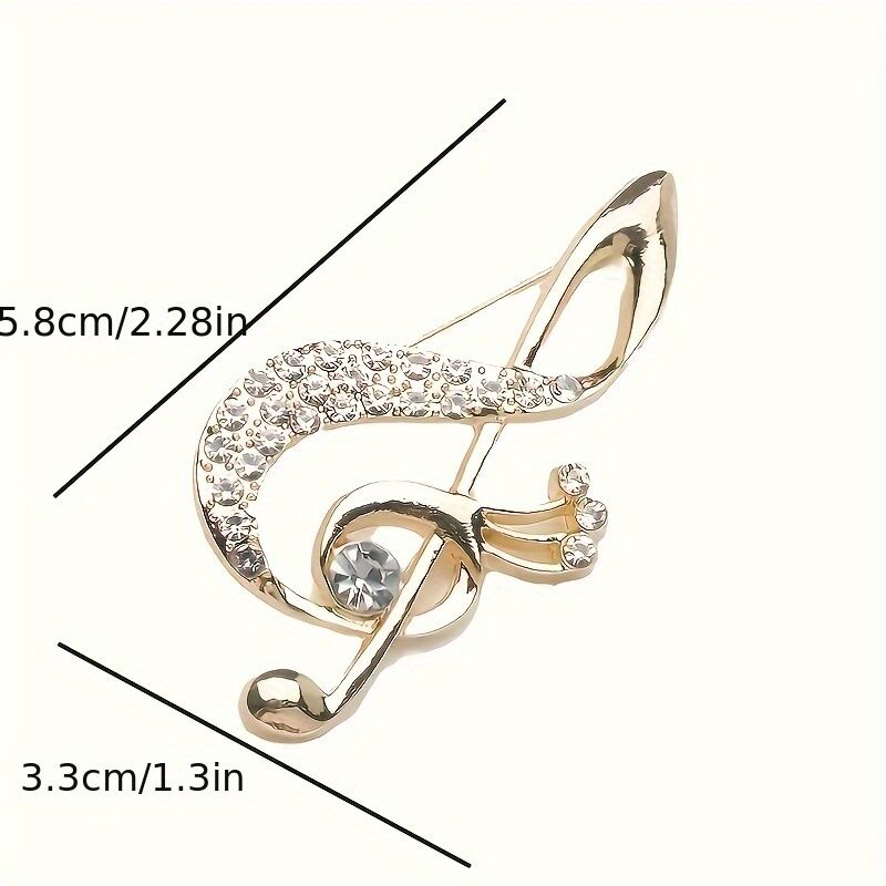 **Lively Musical Note Brooch: 5.8cm Gilded Movement, an Artistic Verse in Everyday Wear** V1102-YFXZ001
