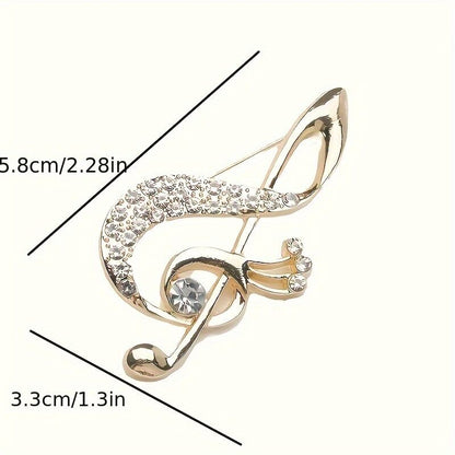 **Lively Musical Note Brooch: 5.8cm Gilded Movement, an Artistic Verse in Everyday Wear** V1102-YFXZ001