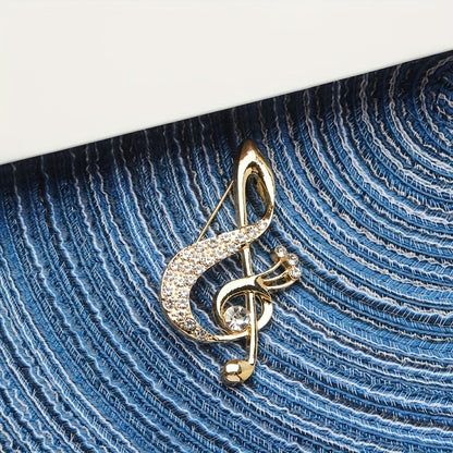 **Lively Musical Note Brooch: 5.8cm Gilded Movement, an Artistic Verse in Everyday Wear** V1102-YFXZ001