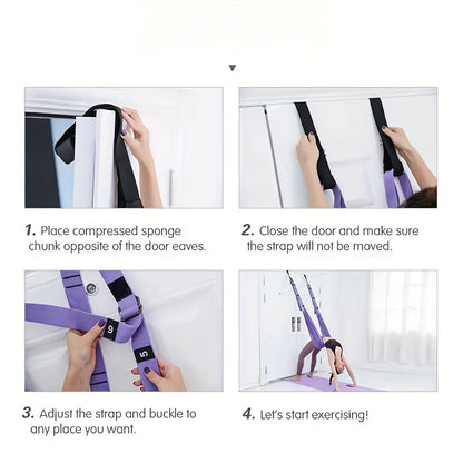 Hanging Fitness Resistance Band: 4-Step Installation, Full-Body Stretching & Strength Training at Home(PINK) V1102-YJXLS001