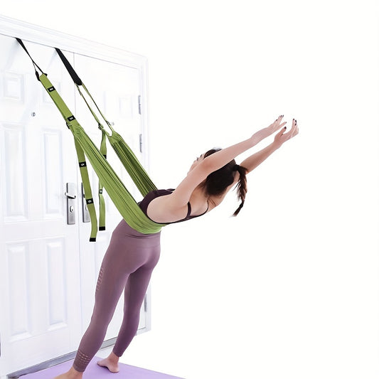 Hanging Fitness Resistance Band: 4-Step Installation, Full-Body Stretching & Strength Training at Home(GREEN) V1102-YJXLS003