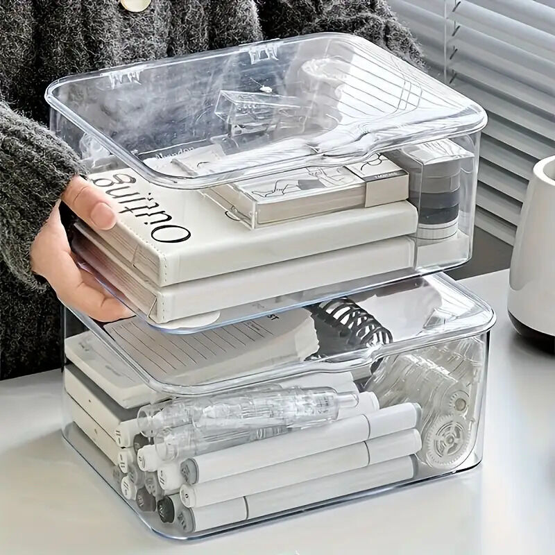 Acrylic Storage Box with Flip-Top Lid | Dustproof, Odor-Resistant, Transparent, Space-Saving, Modern Style, V1102-YKLSNH001