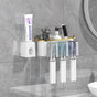 4-in-1White(three people) Wall-Mounted Toothbrush Holder | Toothbrush Storage/Toothpaste Dispenser/Storage V1102-YSJSW001