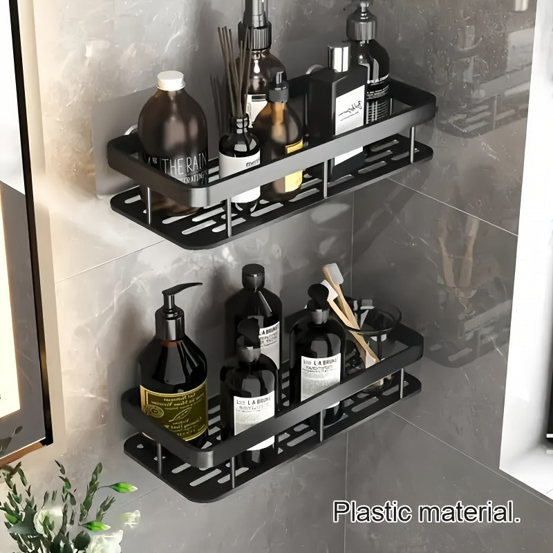 Wall-Mounted Shower Caddy: Large-Capacity, No-Drill Floating Shelf for Bathroom & Kitchen - Space-Saving & V1102-YSZWJ003