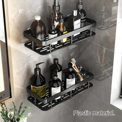Wall-Mounted Shower Caddy: Large-Capacity, No-Drill Floating Shelf for Bathroom & Kitchen - Space-Saving & V1102-YSZWJ003