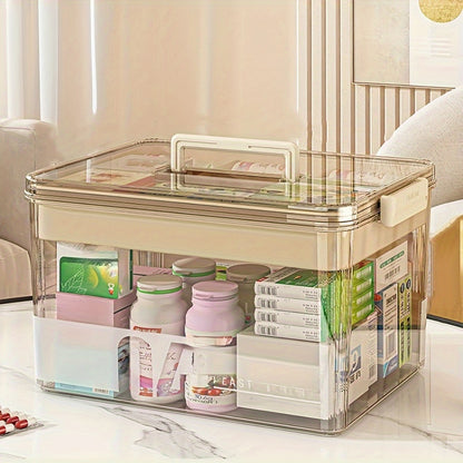 Multi-Layer Large Capacity Home Medicine Box|Compartment Storage for Emergency & Backup, Shockproof Design V1102-YXSNH001