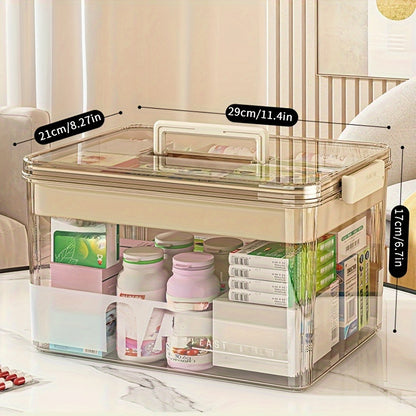 Multi-Layer Large Capacity Home Medicine Box|Compartment Storage for Emergency & Backup, Shockproof Design V1102-YXSNH002