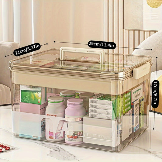 Multi-Layer Large Capacity Home Medicine Box|Compartment Storage for Emergency & Backup, Shockproof Design V1102-YXSNH002