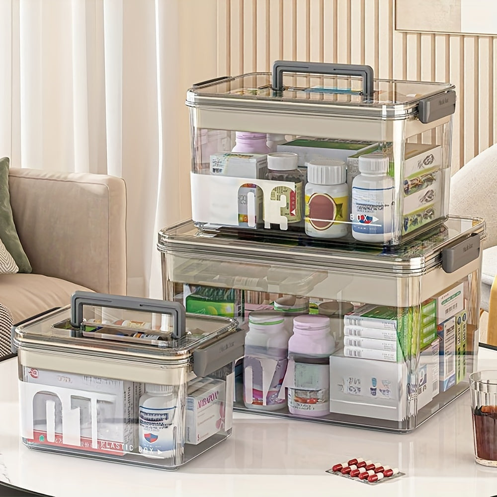 Multi-Layer Large Capacity Home Medicine Box|Compartment Storage for Emergency & Backup, Shockproof Design V1102-YXSNH002