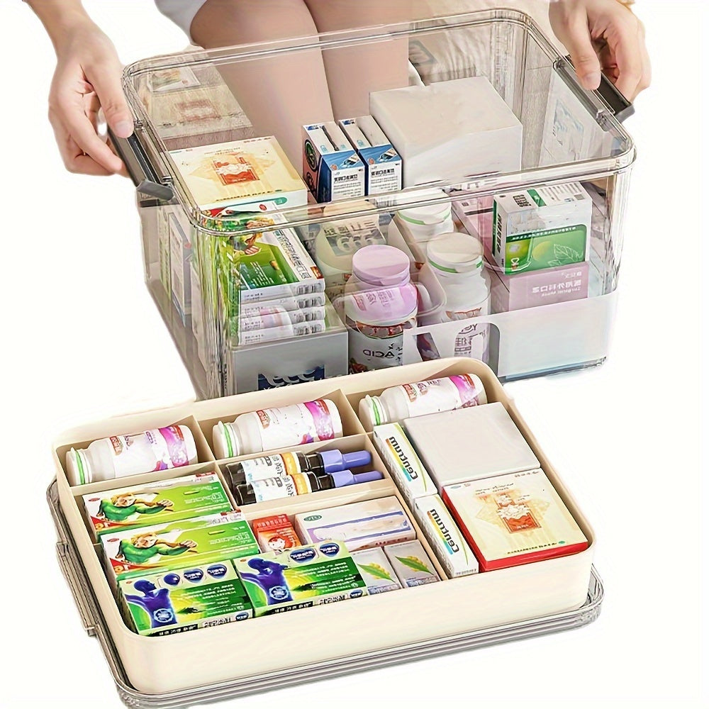 Multi-Layer Large Capacity Home Medicine Box|Compartment Storage for Emergency & Backup, Shockproof Design V1102-YXSNH002