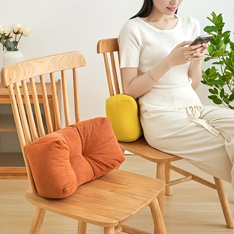 sunset orange**Cloud-Touch Chenille Multi-Function Lumbar Pillow: Supports Long-Hour Sitting, Removable & V1102-YZ002