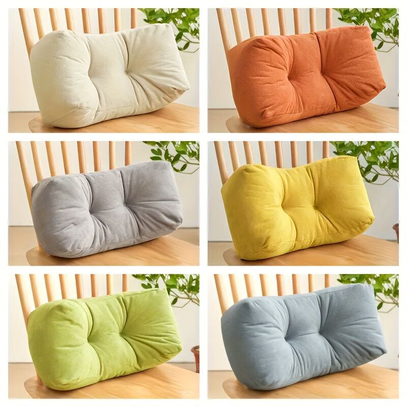 sunset orange**Cloud-Touch Chenille Multi-Function Lumbar Pillow: Supports Long-Hour Sitting, Removable & V1102-YZ002