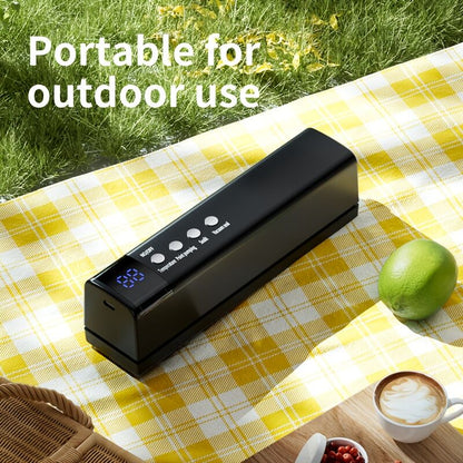 **1pc black Portable Wireless Vacuum Sealer|USB Charging Compact Design, One-Touch Sealing for Long-Lasting V1102-ZKFKJ002