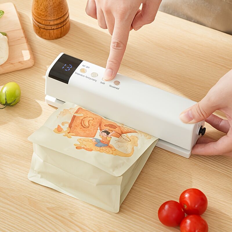 **1pc black Portable Wireless Vacuum Sealer|USB Charging Compact Design, One-Touch Sealing for Long-Lasting V1102-ZKFKJ002
