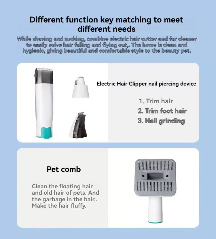 Australian Pet Hair Solution: 7-in-1 Grooming Vacuum for Clean Homes V1102-ZL-001
