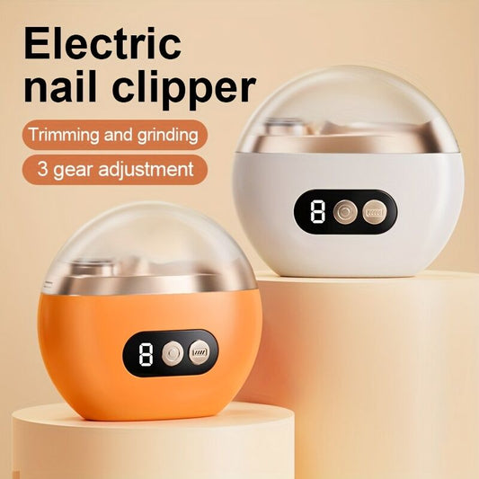 Smart Electric Nail Clipper 2-in-1 Polishing & Grooming Tool, USB Rechargeable, 500mAh Li-Polymer Battery. V1102-ZNZJQ002