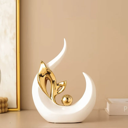 Platinum Ceramic "New Life" Sculpture: Symbolizing growth through the form of a sprouting seed, inspiring V1102-ZZJJGSBJ001