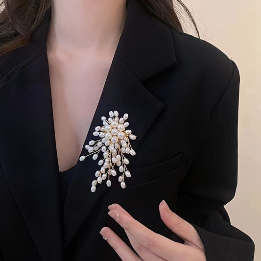 Pearl Firework Brooch, Elegant and Luxurious Corsage with a Sophisticated Sense of Style for Suits, Sweaters, V1102-ZZYHXZ001