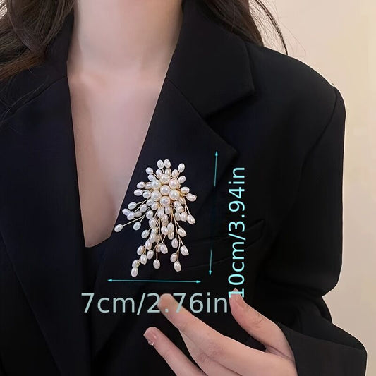 Pearl Firework Brooch, Elegant and Luxurious Corsage with a Sophisticated Sense of Style for Suits, Sweaters, V1102-ZZYHXZ001