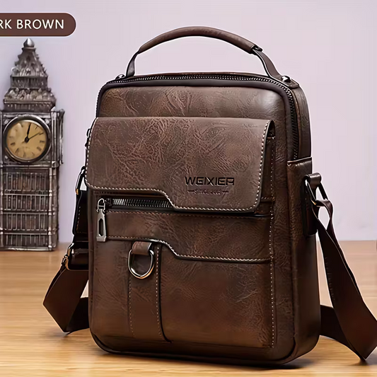 Men's vintage crossbody bag (dark brown) : High-quality with multiple compartments, practical and versatile. V1105-YABB-04