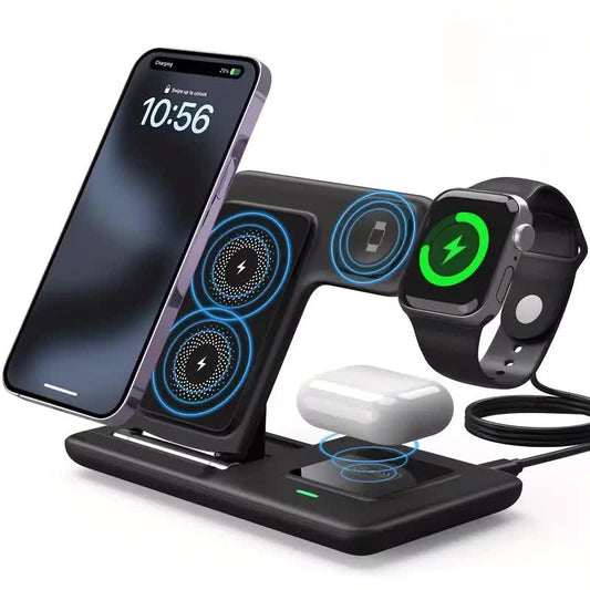 Multi-device 3-in-1 Foldable Wireless Charging Station | iWatch Series 9 8 7 6 SE 5 4 3 2, Ultra Airpods Pro V1105-YACDQ-002