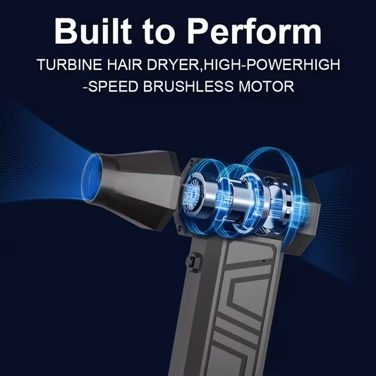 Wireless turbojet dust collector, 130,000 RPM power, lightweight ABS jet hair dryer, a multi-scenario V1105-YACFJ-02