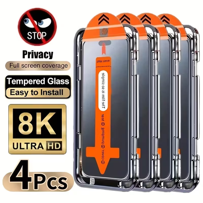 iPhone 15 Pro Max - 4-pack Full-screen Privacy Steel-Clad Glass Film V1105-YAFKM-005
