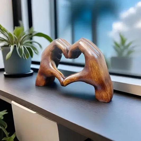 1 piece of handcrafted heart-shaped resin sculpture - elegant interwoven heart art, durable ABS home and V1105-YAGS-002
