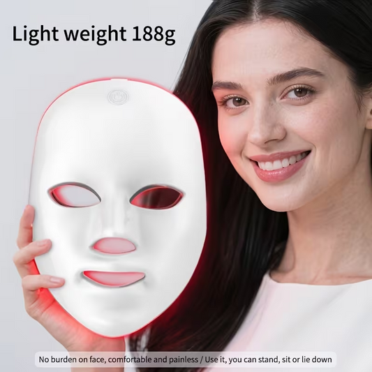 7-Color Facial Mask Device with USB- Light Beige Care, Portable Face Mask Machine for Home Use, 7 Colors V1105-YAHL-01