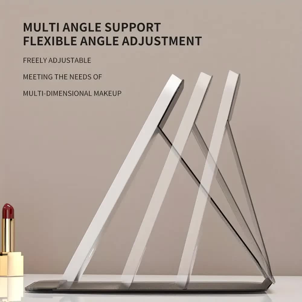LED folding makeup mirror with light, portable travel beauty mirror with light, three-color adjustable light, V1105-YAHZJ-003