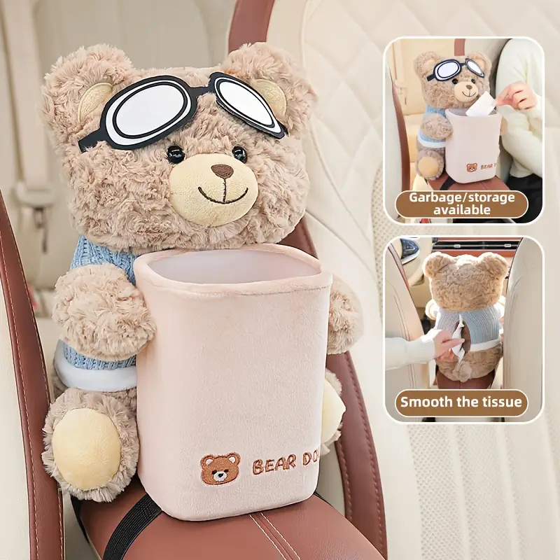A cute car tissue holder and trash can in one, a creative car storage rack, and a car handrail for storing V1105-YALJT-001