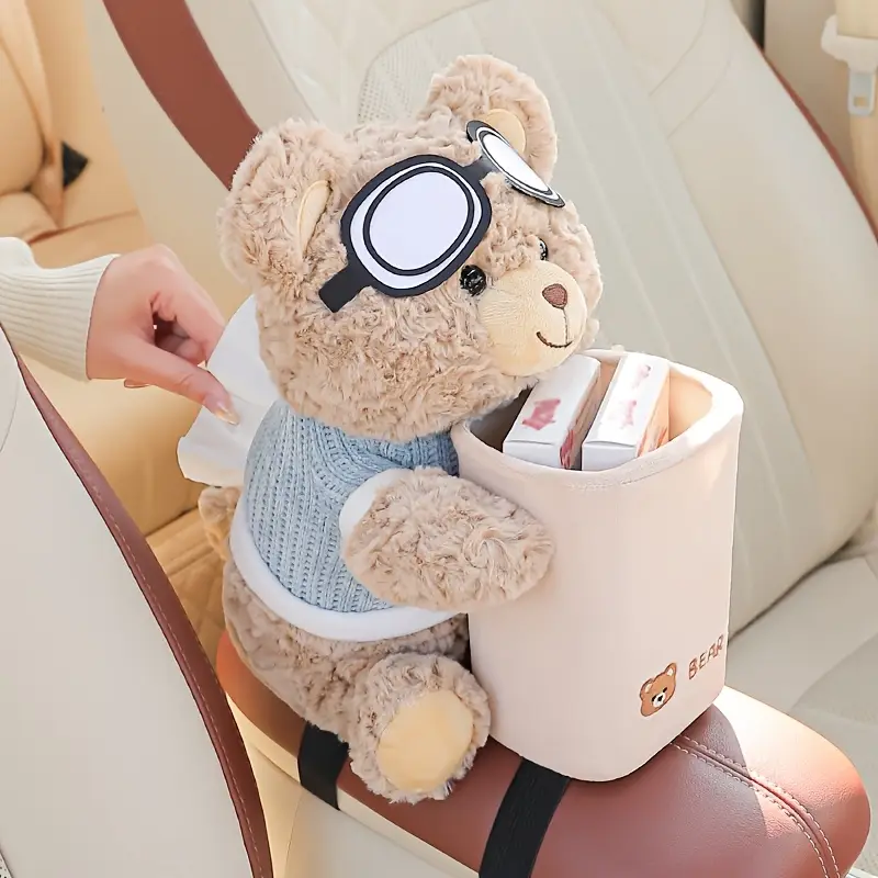 A cute car tissue holder and trash can in one, a creative car storage rack, and a car handrail for storing V1105-YALJT-001
