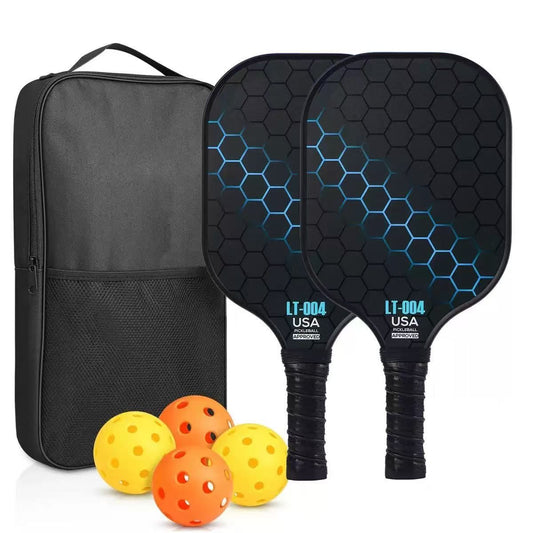 2 rackets, 4 balls, Pidike racket set (blue), fiberglass graphite Pidike racket set, ball equipment including V1105-YAPKQP-04