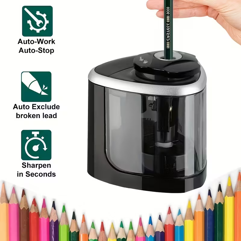 Electric pencil sharpener, Desktop automatic pencil sharpener, Office supplies V1105-YAQB-001