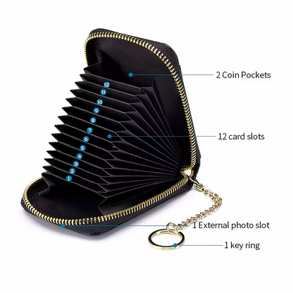 Casual style multi-compartment zipper wallet: Cards and loose change are neatly sorted V1105-YAQB-01