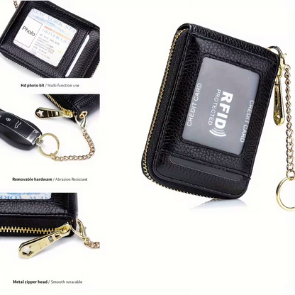 Casual style multi-compartment zipper wallet: Cards and loose change are neatly sorted V1105-YAQB-01