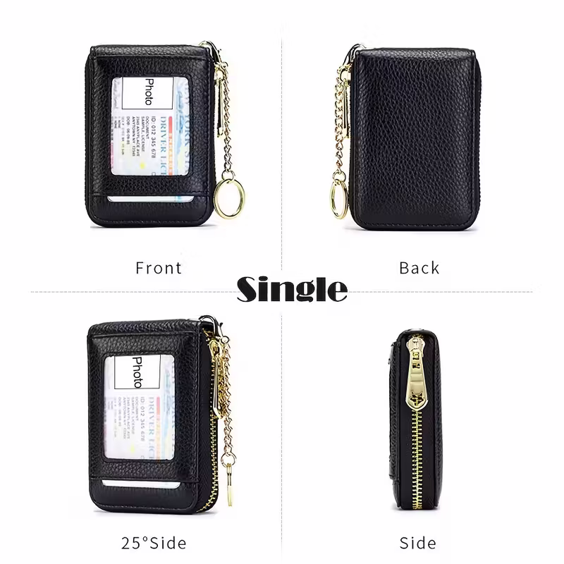 Casual style multi-compartment zipper wallet: Cards and loose change are neatly sorted V1105-YAQB-01