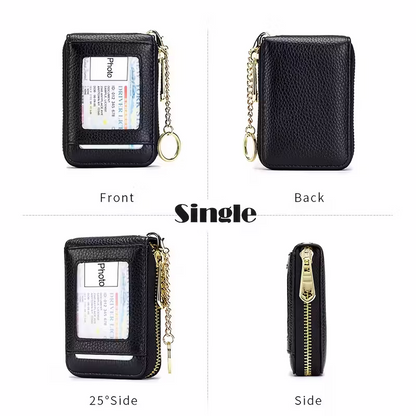 Casual style multi-compartment zipper wallet: Cards and loose change are neatly sorted V1105-YAQB-01