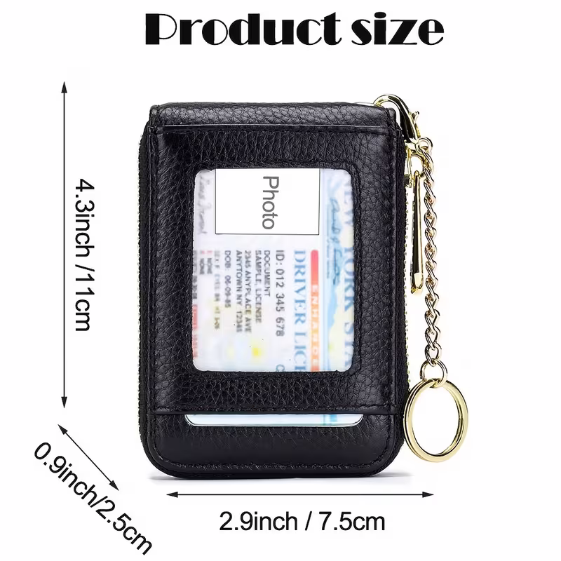 Casual style multi-compartment zipper wallet: Cards and loose change are neatly sorted V1105-YAQB-01